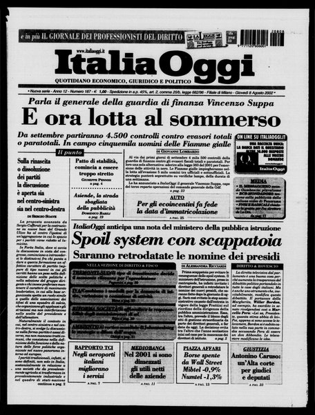 Italia oggi : quotidiano di economia finanza e politica